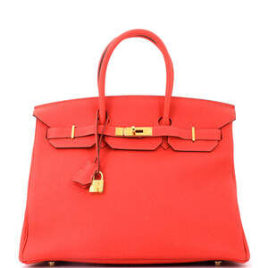 Hermes Birkin 35 Red Togo with Gold Hardware